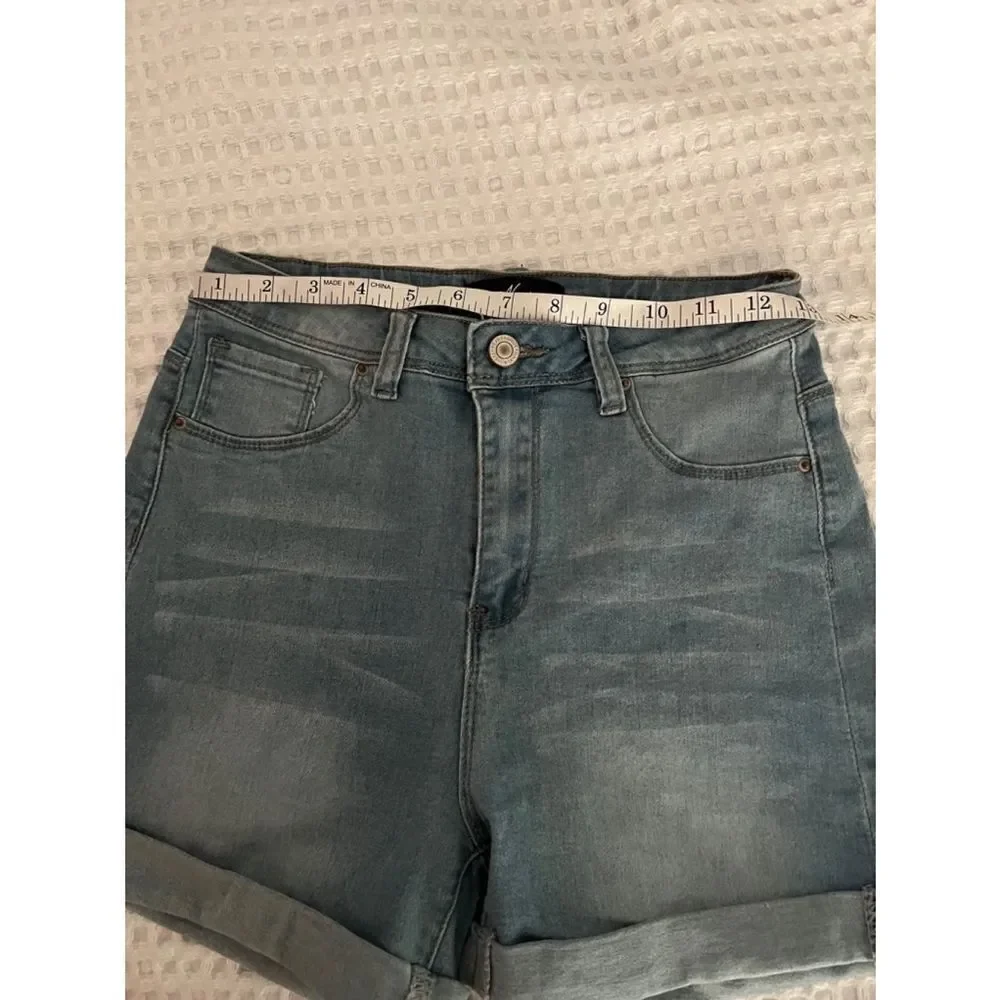 New Navi light blue cuffed jean shorts 100% cotton